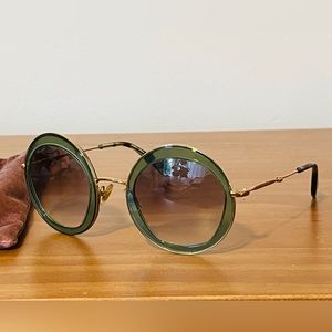 Green Rim Round Miu Miu Sunglasses